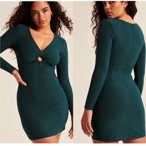 NWT Abercrombie & Fitch O-Ring Green Long Sleeve Dress Size MP